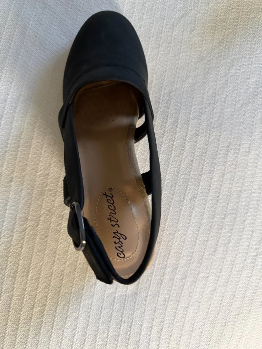 Easy Street Espadrille Wedge Sandal, Size 8 Black